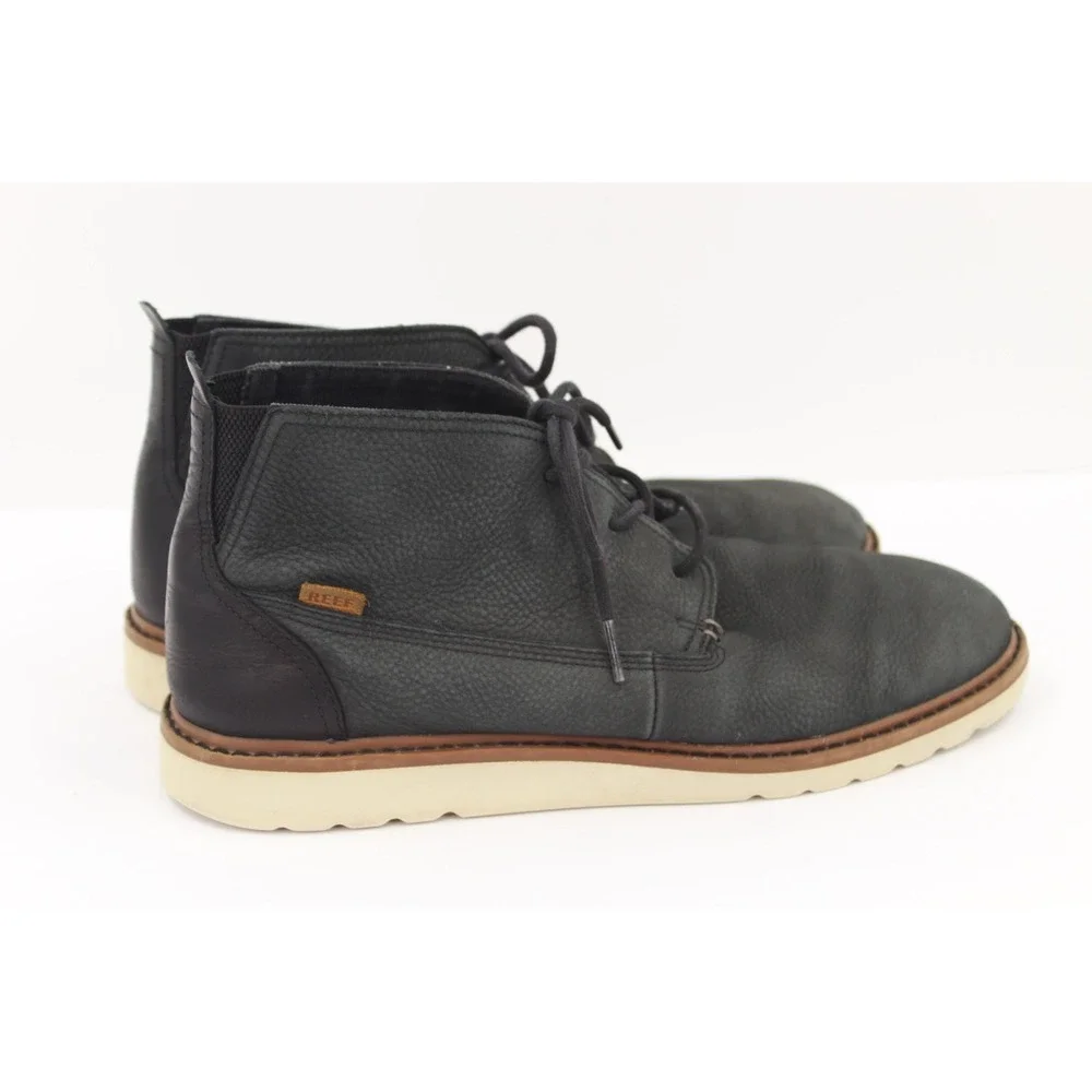 REEF Voyage Chukka Boots MENS 12‎ Black Suede Leather Casual Beach Coastal